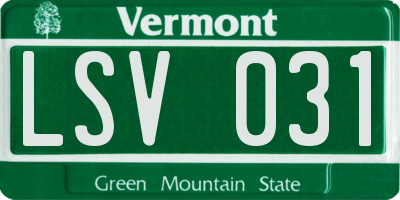 VT license plate LSV031