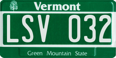 VT license plate LSV032