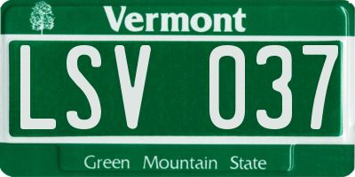 VT license plate LSV037
