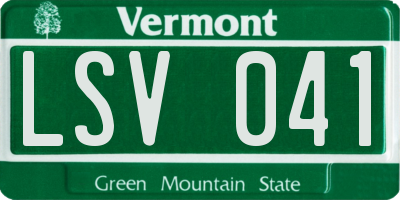 VT license plate LSV041