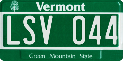 VT license plate LSV044