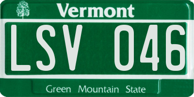 VT license plate LSV046