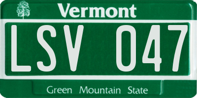 VT license plate LSV047