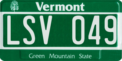 VT license plate LSV049