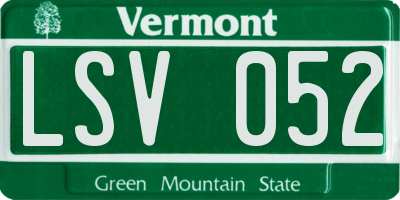VT license plate LSV052
