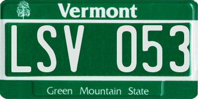 VT license plate LSV053