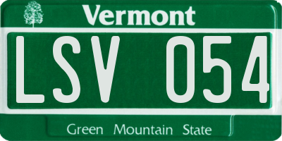VT license plate LSV054