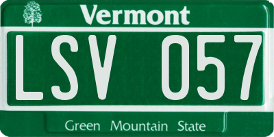 VT license plate LSV057