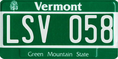 VT license plate LSV058