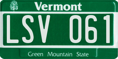 VT license plate LSV061