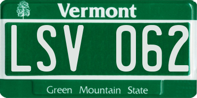 VT license plate LSV062