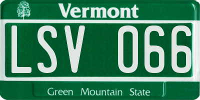 VT license plate LSV066