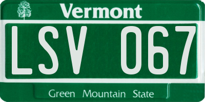 VT license plate LSV067