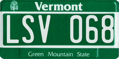 VT license plate LSV068