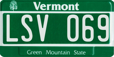 VT license plate LSV069