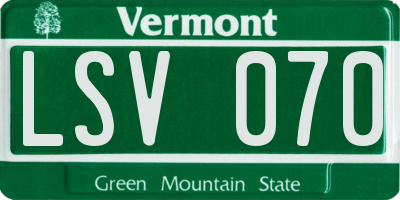 VT license plate LSV070