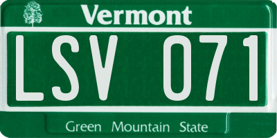 VT license plate LSV071