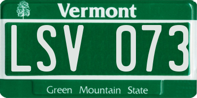 VT license plate LSV073