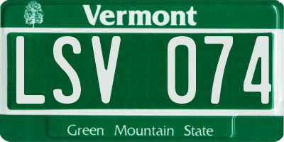 VT license plate LSV074