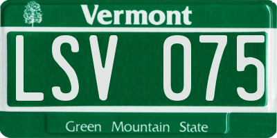 VT license plate LSV075