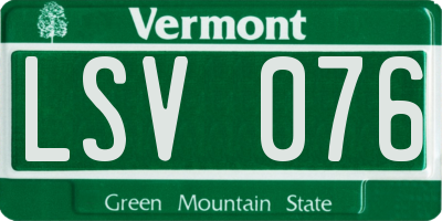 VT license plate LSV076