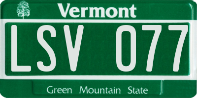 VT license plate LSV077