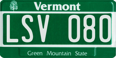 VT license plate LSV080