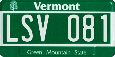 VT license plate LSV081