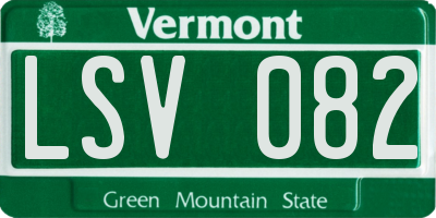 VT license plate LSV082