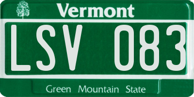 VT license plate LSV083