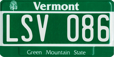 VT license plate LSV086
