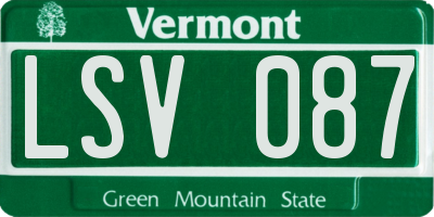 VT license plate LSV087