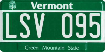 VT license plate LSV095