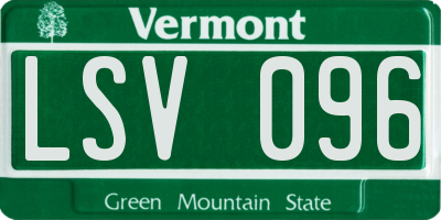 VT license plate LSV096