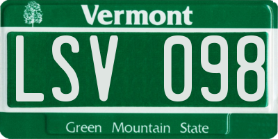VT license plate LSV098