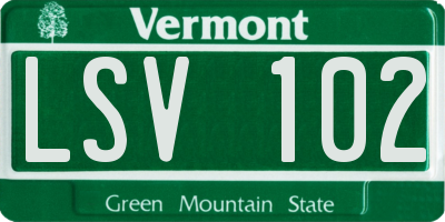 VT license plate LSV102
