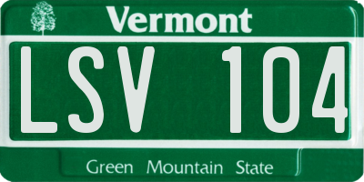 VT license plate LSV104
