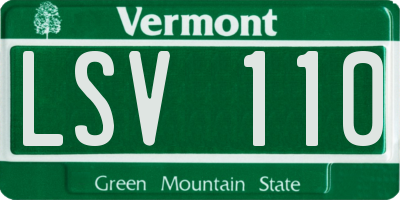 VT license plate LSV110