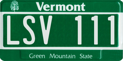 VT license plate LSV111