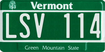 VT license plate LSV114