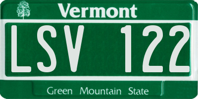 VT license plate LSV122