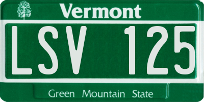 VT license plate LSV125