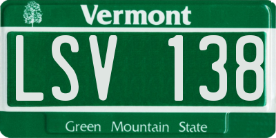 VT license plate LSV138