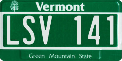 VT license plate LSV141