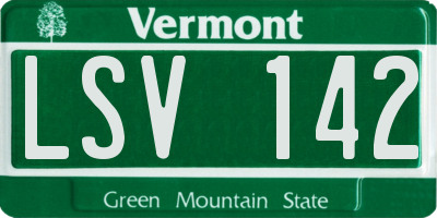 VT license plate LSV142