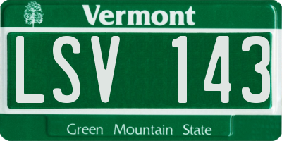 VT license plate LSV143