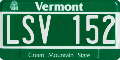 VT license plate LSV152