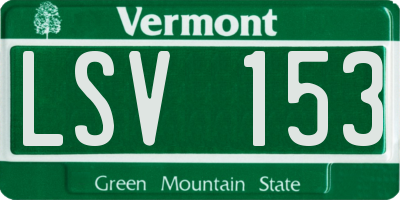 VT license plate LSV153