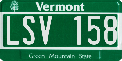 VT license plate LSV158