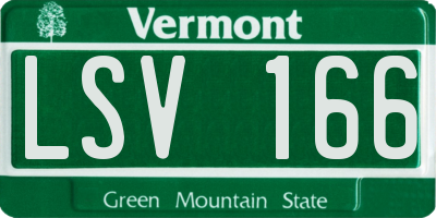 VT license plate LSV166